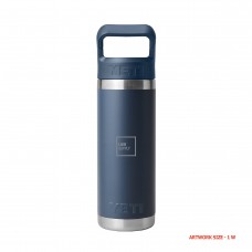 YETI Rambler 18oz Water Bottle with Color-Matched Straw Cap LWYTR18CSB