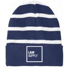 Sport-Tek Striped Beanie with Solid Band WBLWSTC31 Sport-Tek Striped Beanie with Solid Band WBLWSTC31