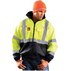 Wind & Water Proof, Insulated, Hiviz Rain Bomber Jacket  LWHVZJKT - Tall